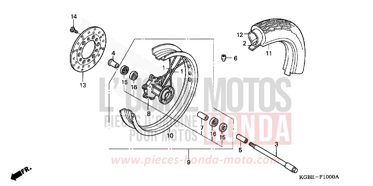 ROUE AVANT von Shadow VT125C NOIR (NH1) von 2004